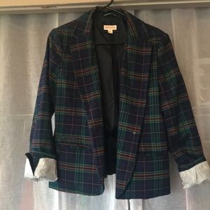 Navy plaid women’s blazer size 12